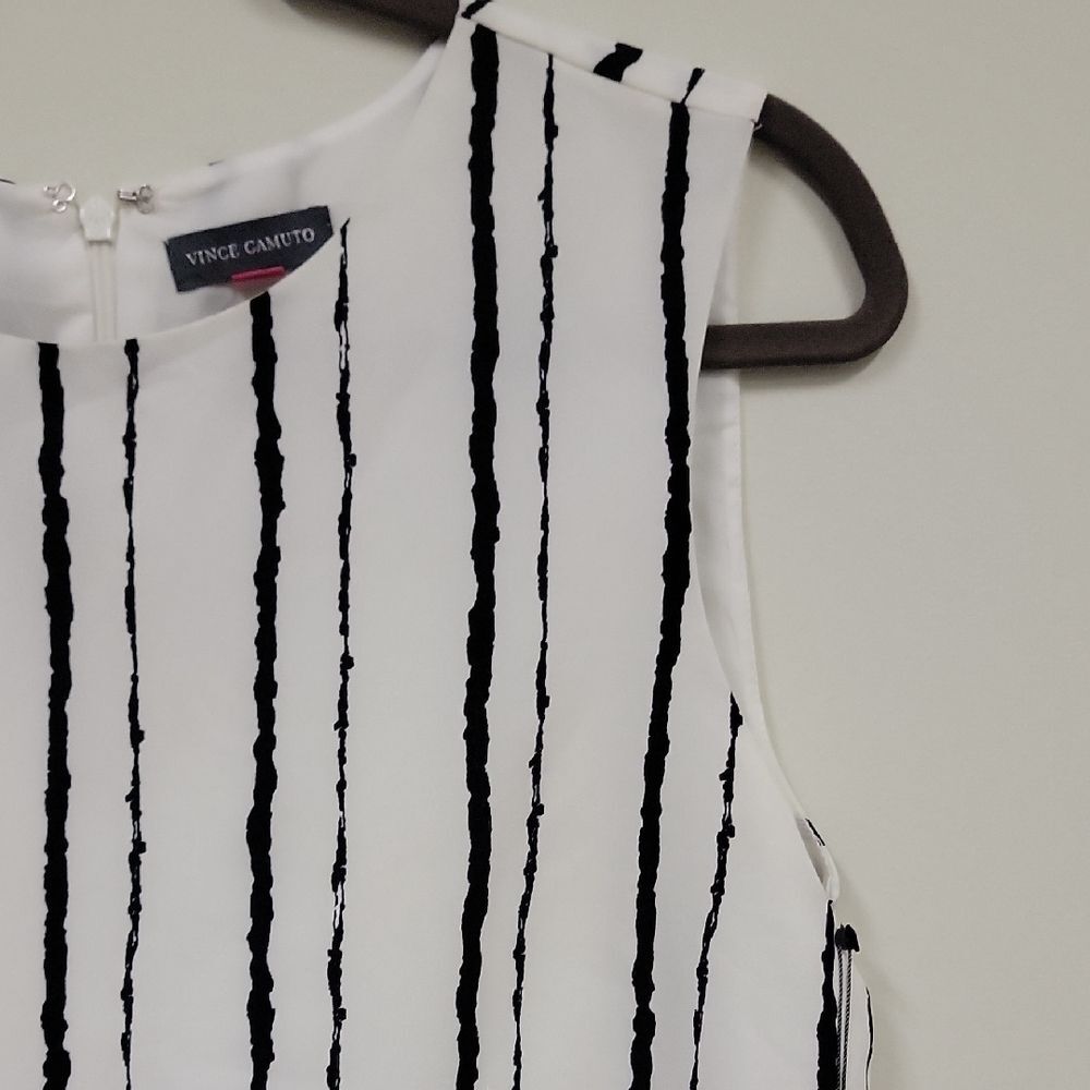 Vince Camuto Striped Tank Top Black White Size S - Picture 5 of 11